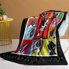 3D Cute French Bulldog Blanket Animal Dog Print Flannel Throw Blanket for Puppy Dog Crib Bed Couch Sofa Super Soft Lightweight Throw Frenchie Gif