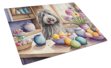 NEW Decorating Easter Bergamasco Sheepdog Glass Cutting Board Decorative Tempered Glass Kitchen Cutting and Serving Board Large Size Chopping Boa
