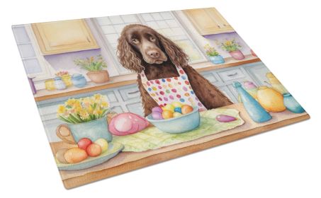 Decorating Easter American Water Spaniel Glass Cutting Board Decorative Tempered Glass Kitchen Cutting and Serving Board Large Size Chopping Boar