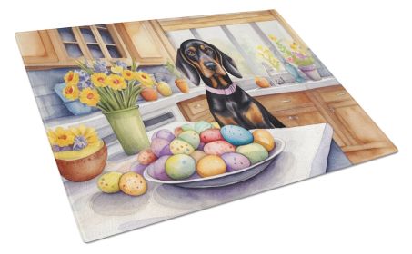 NEW Decorating Easter Black and Tan Coonhound Glass Cutting Board Decorative Tempered Glass Kitchen Cutting and Serving Board Large Size Chopping