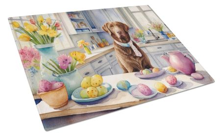 NEW Decorating Easter Chesapeake Bay Retriever Glass Cutting Board Decorative Tempered Glass Kitchen Cutting and Serving Board Large Size Choppin