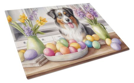 NEW Decorating Easter Australian Shepherd Glass Cutting Board Decorative Tempered Glass Kitchen Cutting and Serving Board Large Size Chopping Boa