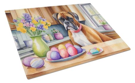 NEW Decorating Easter Boxer Glass Cutting Board Decorative Tempered Glass Kitchen Cutting and Serving Board Large Size Chopping Board (Default: Default)